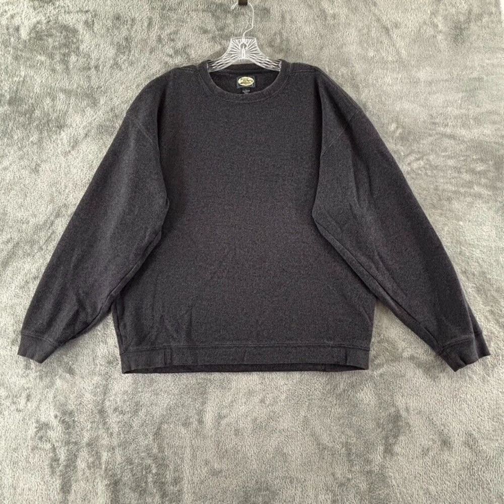Tommy Bahama Pullover Sweater Crew Neck Mens L Charcoal Gray‎ Knit Cotton